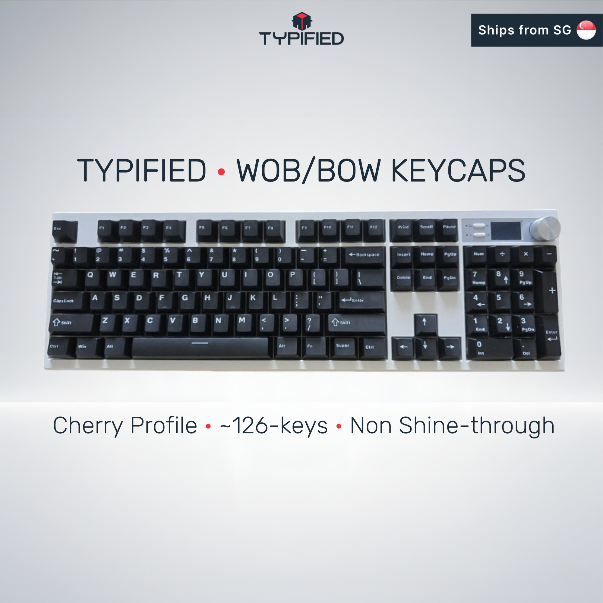 (WOB/ BOW) Monochrome Keycap Set (Cherry Profile | 126-Key)