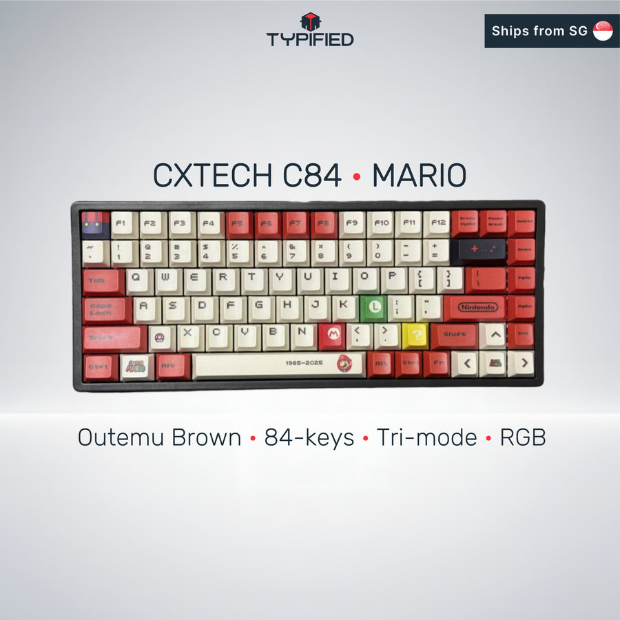 CXTech C84 + Outemu Brown + Mario-Themed Keycap