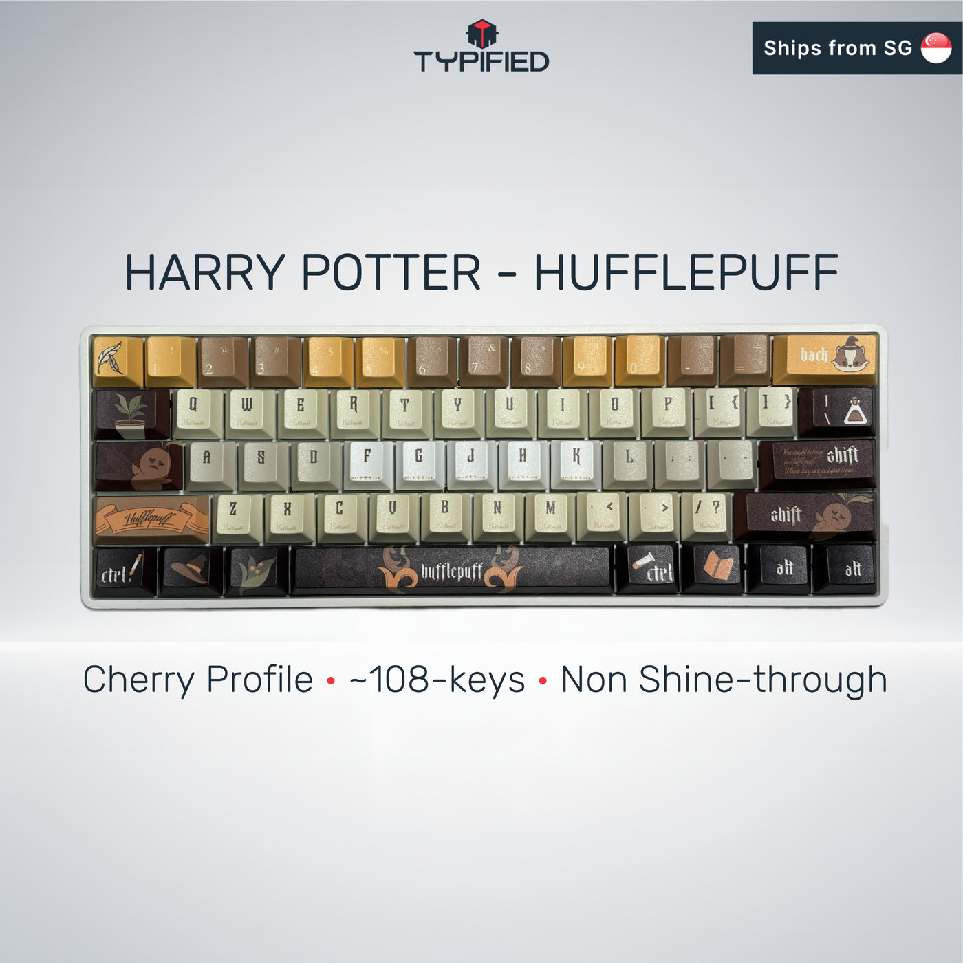 Harry Potter – Hufflepuff House Keycap (Cherry Profile | 108-key)