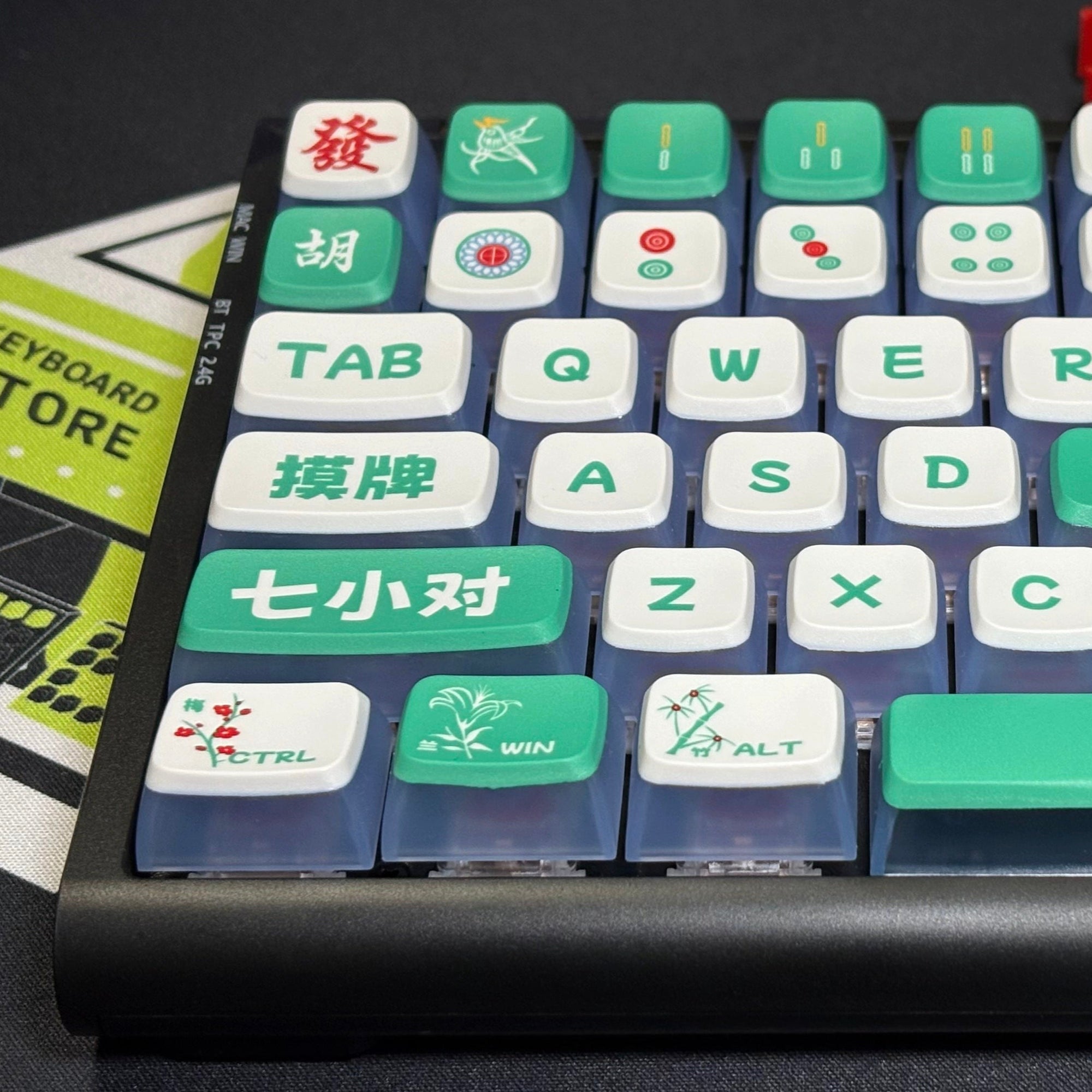 KPrepublic JMK84 + Outemu Red + Mahjong-themed Keycaps