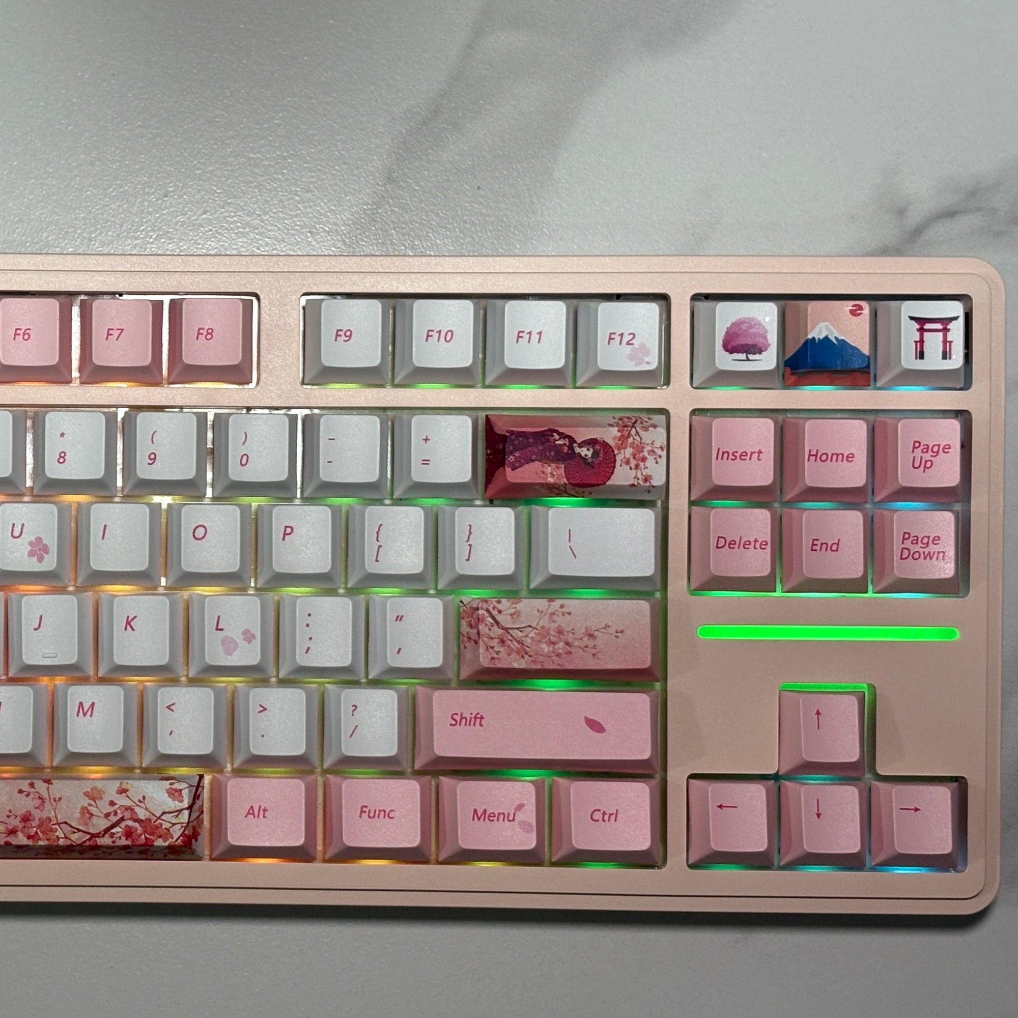 Keyboard Bundle: Maorbeng M87 Barebone + Akko Fairy Silent + Pink Sakura Keycap (Cherry Profile)