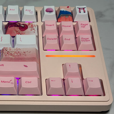 Keyboard Bundle: Maorbeng M87 Barebone + Akko Fairy Silent + Pink Sakura Keycap (Cherry Profile)