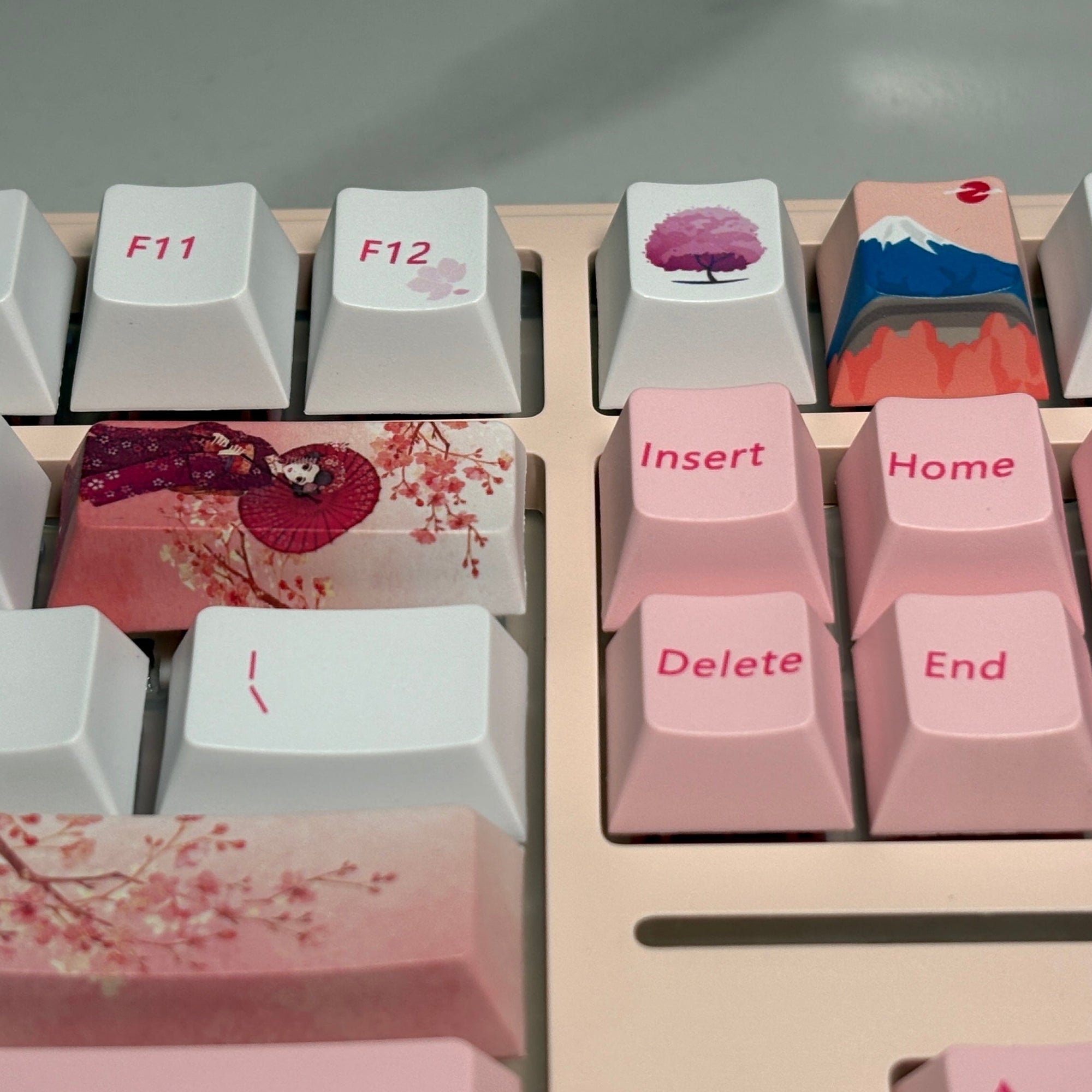 Keyboard Bundle: Maorbeng M87 Barebone + Akko Fairy Silent + Pink Sakura Keycap (Cherry Profile)