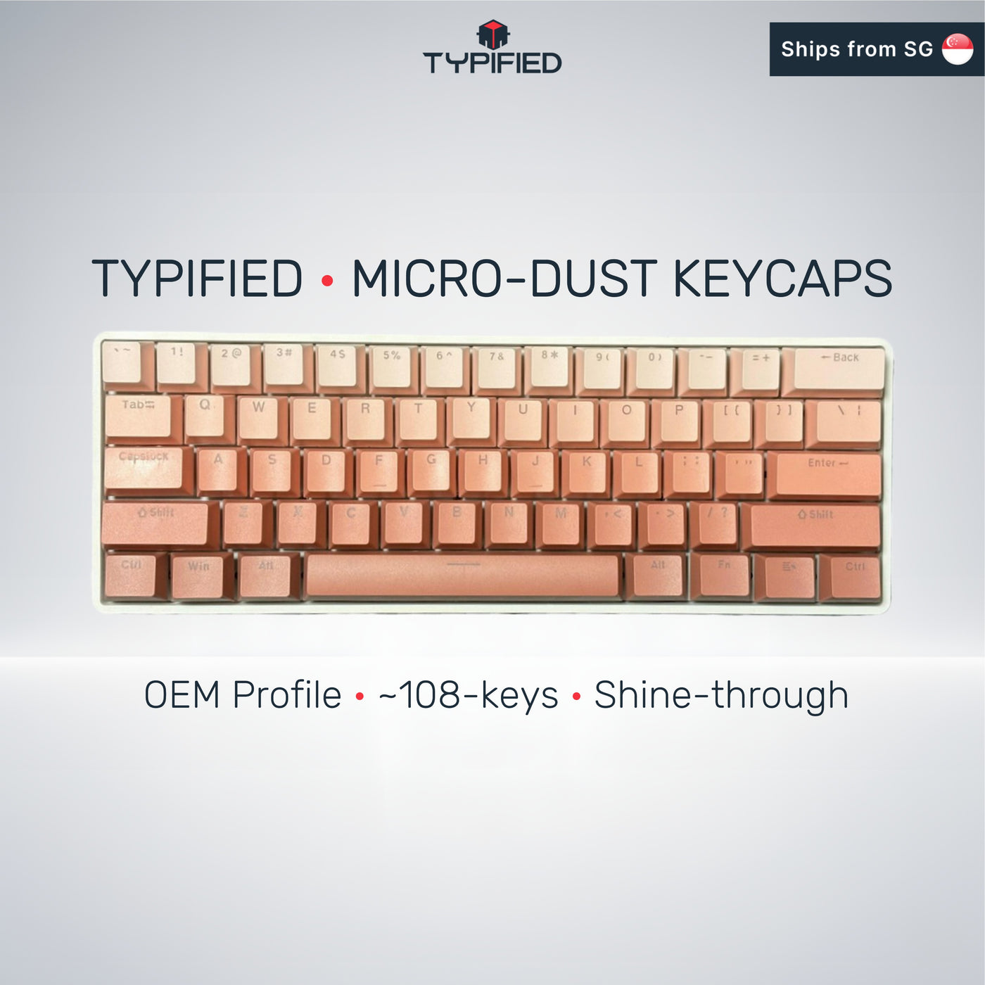Micro‑Dust Strawberry Keycap (OEM Profile | 108-key)